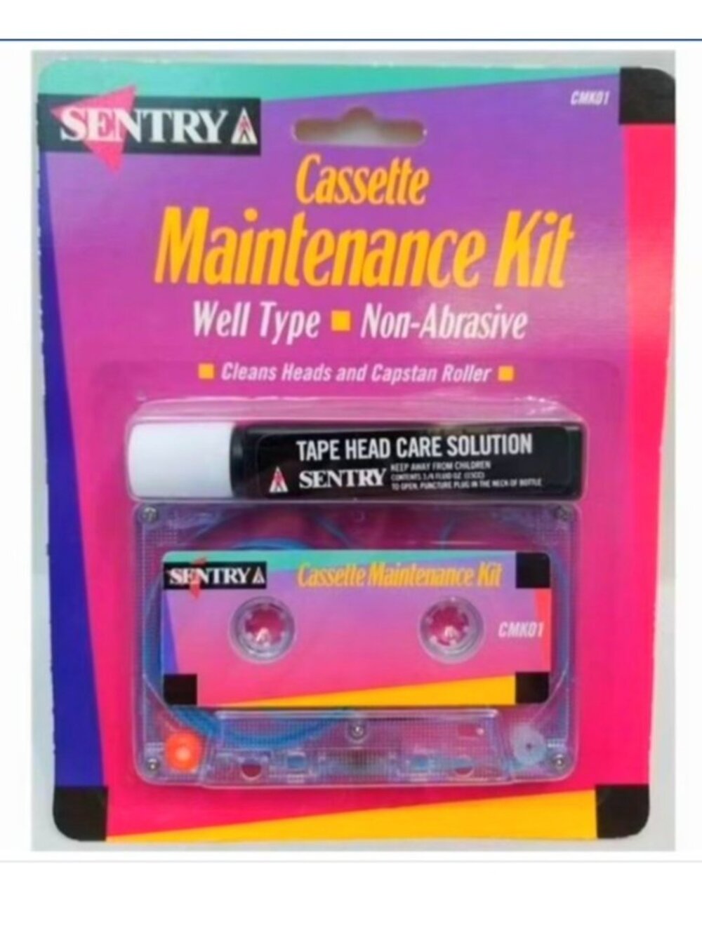 Sentry Cassette Maintenance Kit Well Type Non-Abrasive Cleans Heads & Capstan Ro